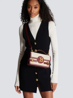 Women Balmain B-Buzz 24 Canvas And Leather Bag