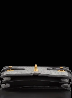 Women Balmain B-Buzz 24 Canvas And Leather Bag