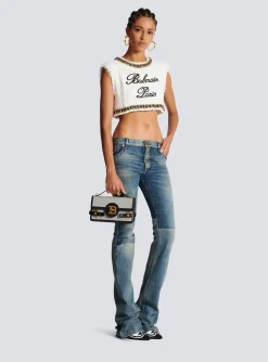 Women Balmain B-Buzz 24 Canvas And Leather Bag