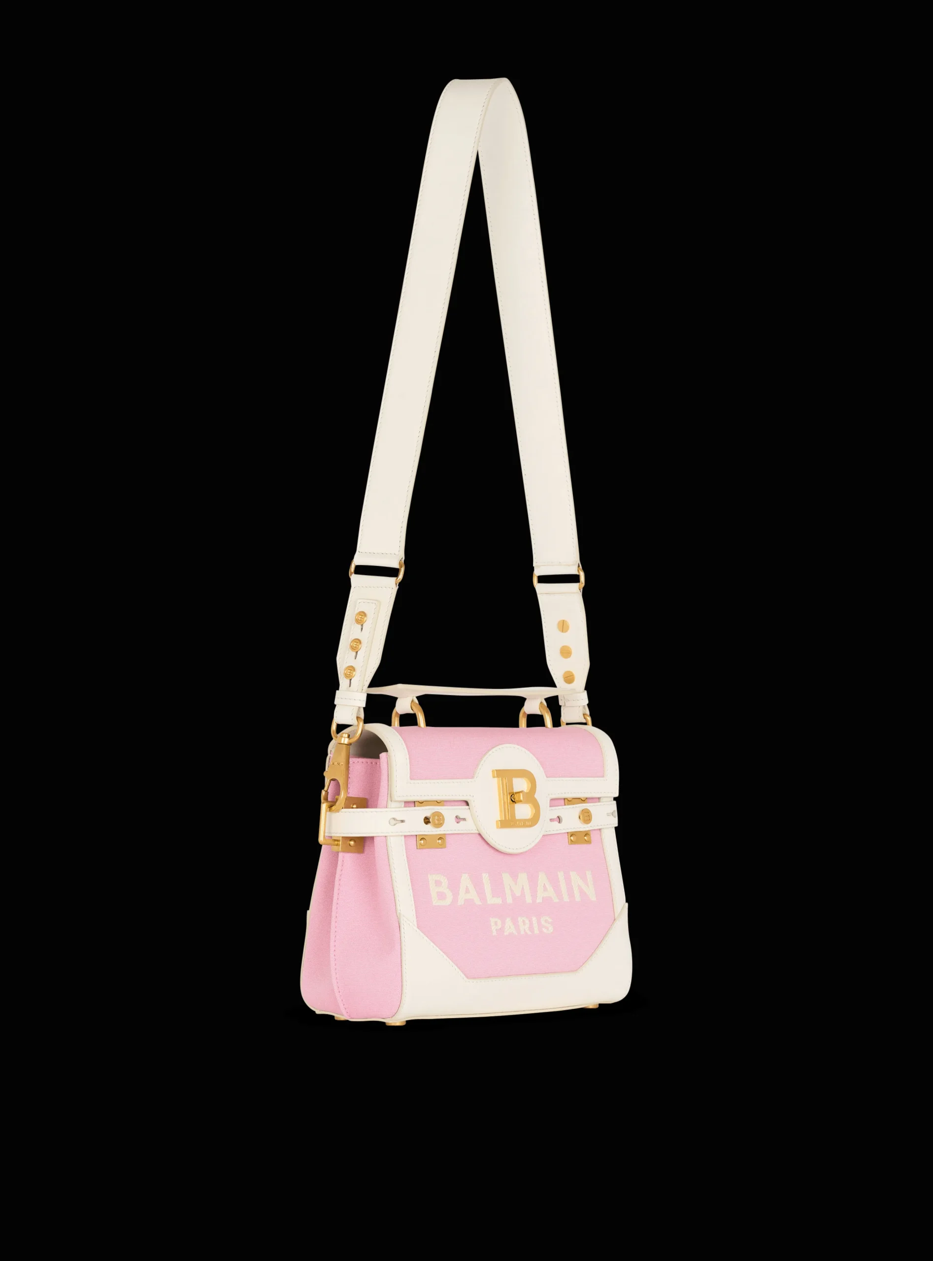 Women Balmain B-Buzz 23 Canvas And Leather Bag