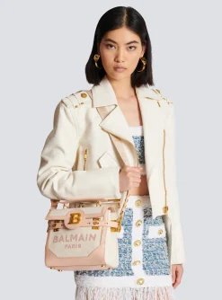 Women Balmain B-Buzz 23 Canvas And Leather Bag