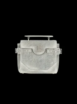 Women Balmain B-Buzz 23 Faded denim Bag