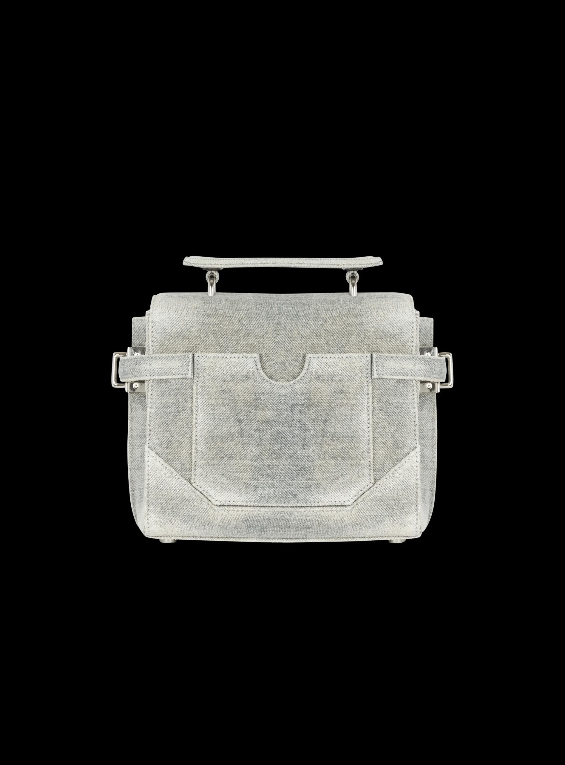 Women Balmain B-Buzz 23 Faded denim Bag