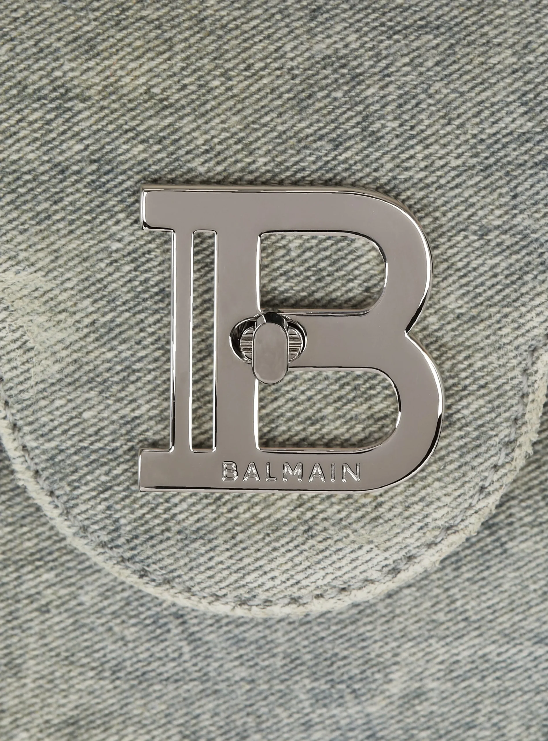 Women Balmain B-Buzz 23 Faded denim Bag