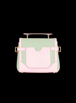 Women Balmain B-Buzz 23 Leather And Canvas Bag