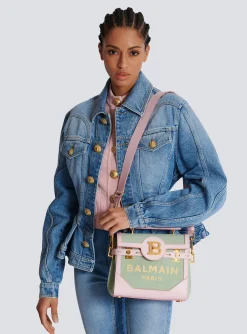 Women Balmain B-Buzz 23 Leather And Canvas Bag