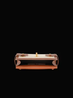 Women Balmain B-Buzz 23 Leather And Canvas Clutch Bag