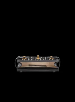 Women Balmain B-Buzz 23 Leather Clutch Bag With Jacquard Monogram