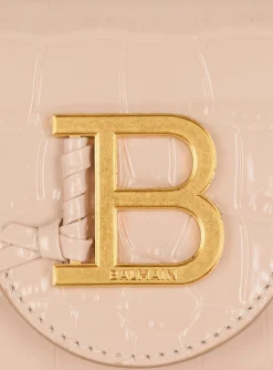 Balmain B-Buzz 17 Mini Bag In Crocodile-embossed Calfskin