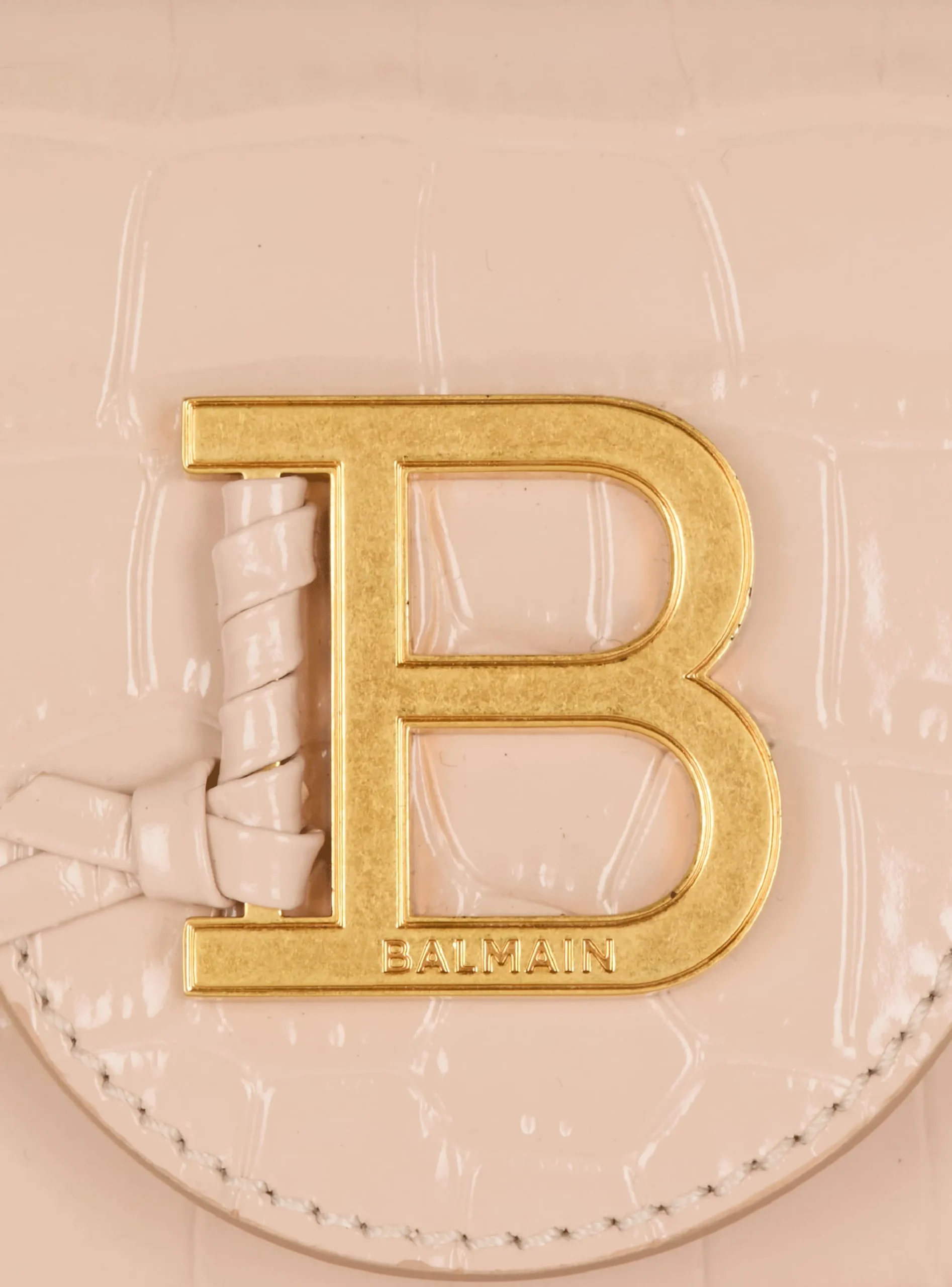 Balmain B-Buzz 17 Mini Bag In Crocodile-embossed Calfskin