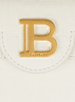 Women Balmain B-Buzz 19 Monogram Grained Leather Bag