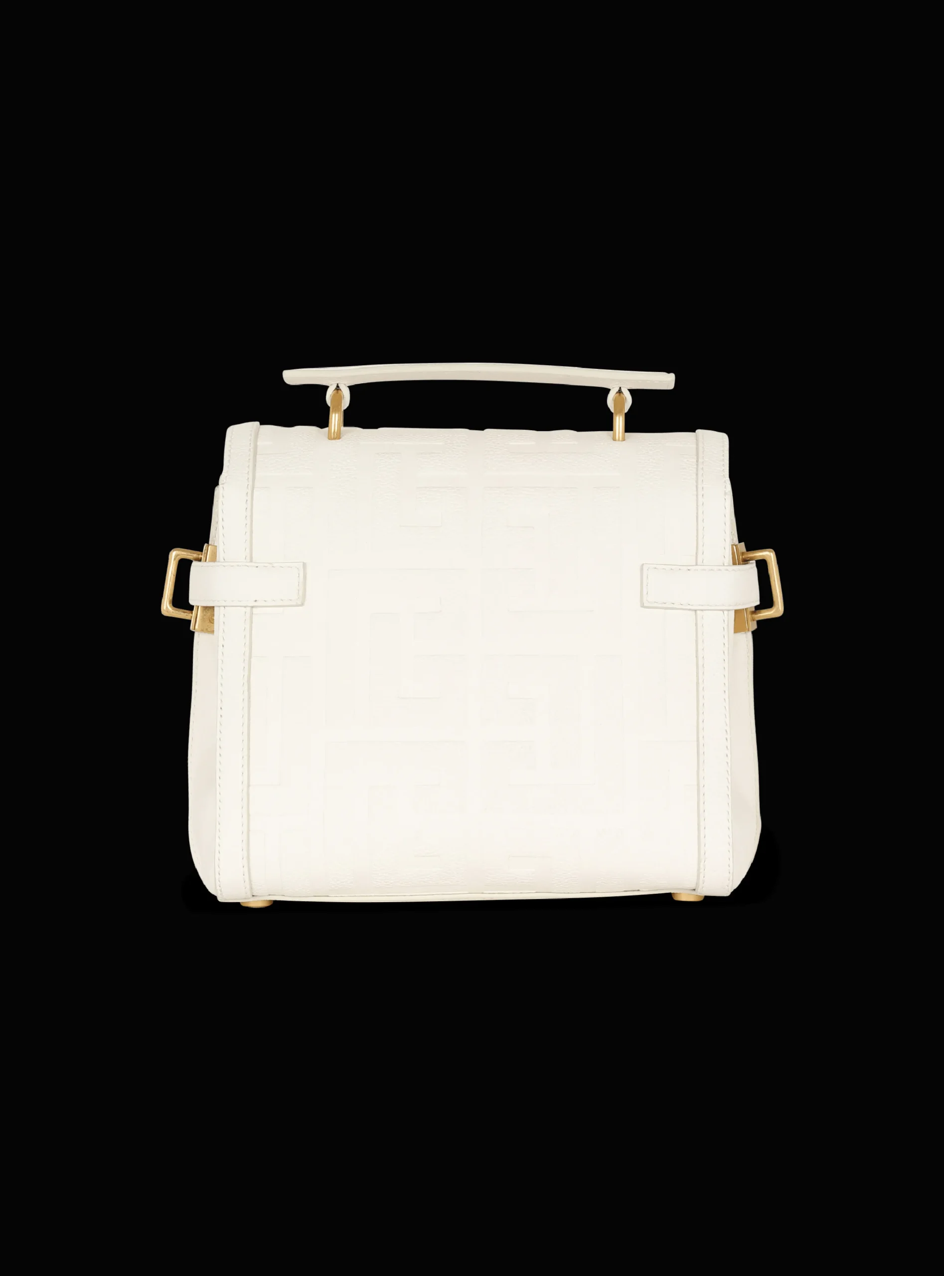 Women Balmain B-Buzz 23 Monogram Grained Leather Bag