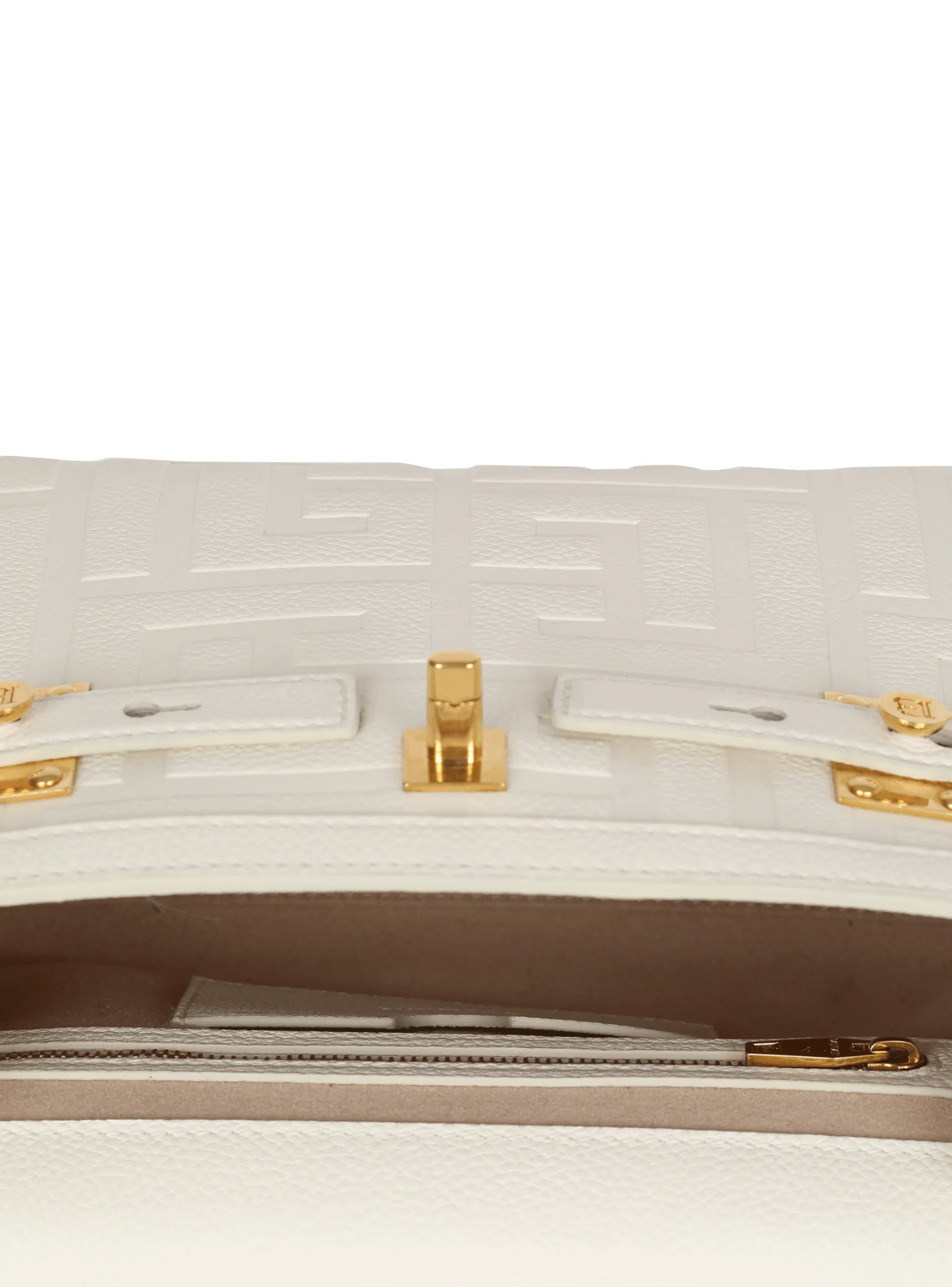 Women Balmain B-Buzz 23 Monogram Grained Leather Bag
