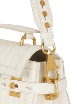 Women Balmain B-Buzz 23 Monogram Grained Leather Bag