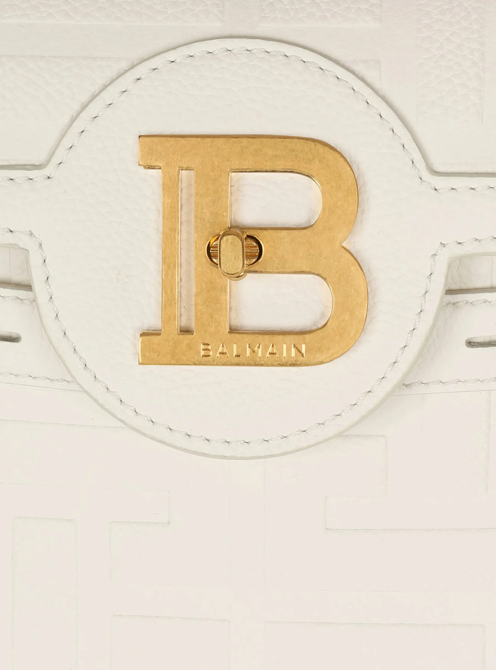 Women Balmain B-Buzz 23 Monogram Grained Leather Bag