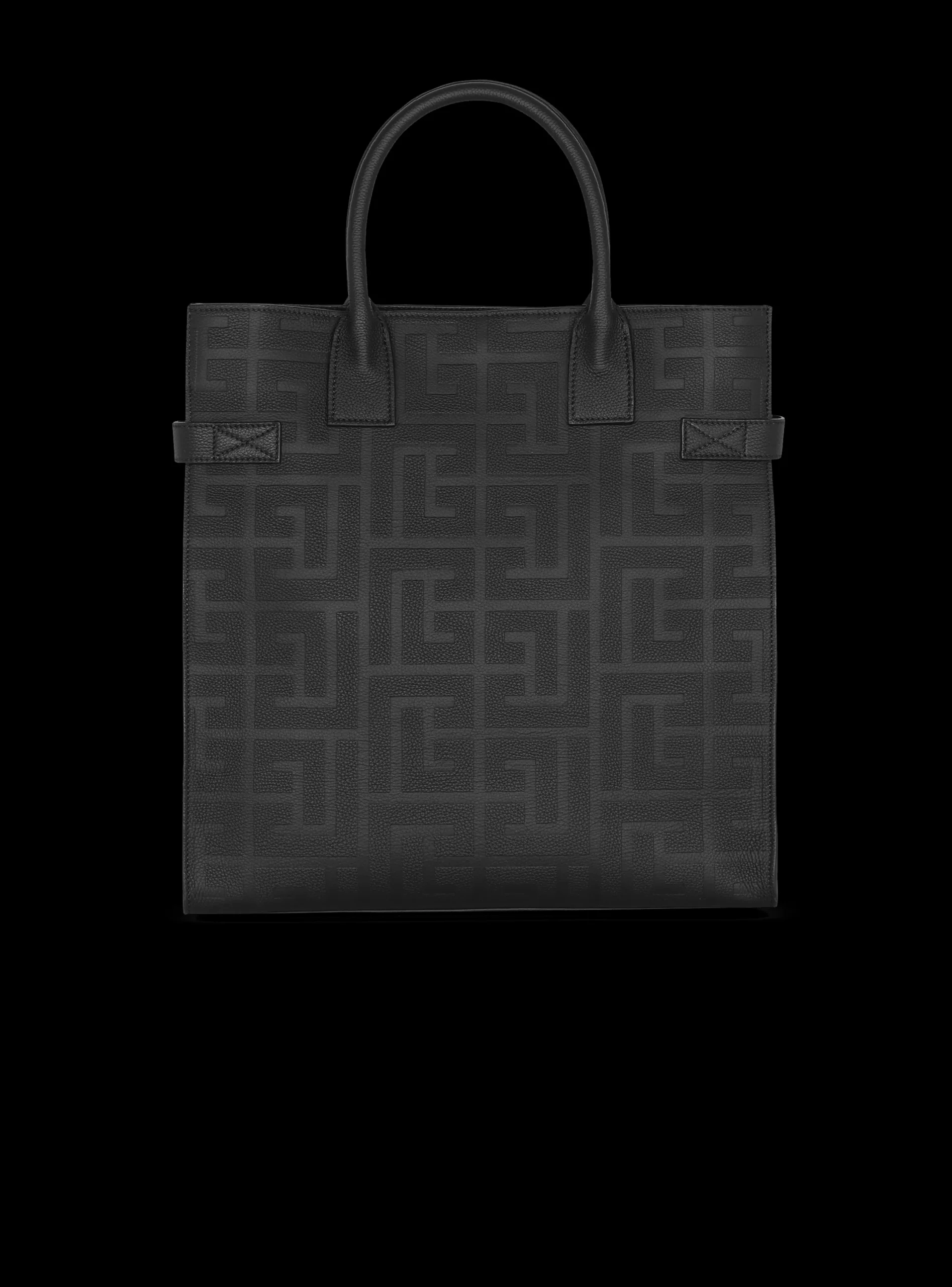 Balmain B-Buzz 36 Monogrammed Canvas And Leather Tote Bag