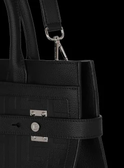 Balmain B-Buzz 36 Monogrammed Canvas And Leather Tote Bag