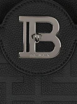 Balmain B-Buzz 36 Monogrammed Canvas And Leather Tote Bag