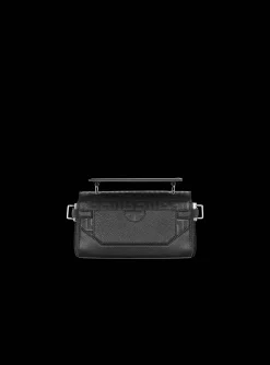 Balmain B-Buzz 19 Monogrammed Canvas And Leather Bag