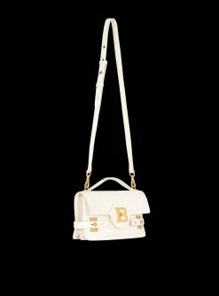 Women Balmain B-Buzz 24 Monogrammed Grained Leather Bag