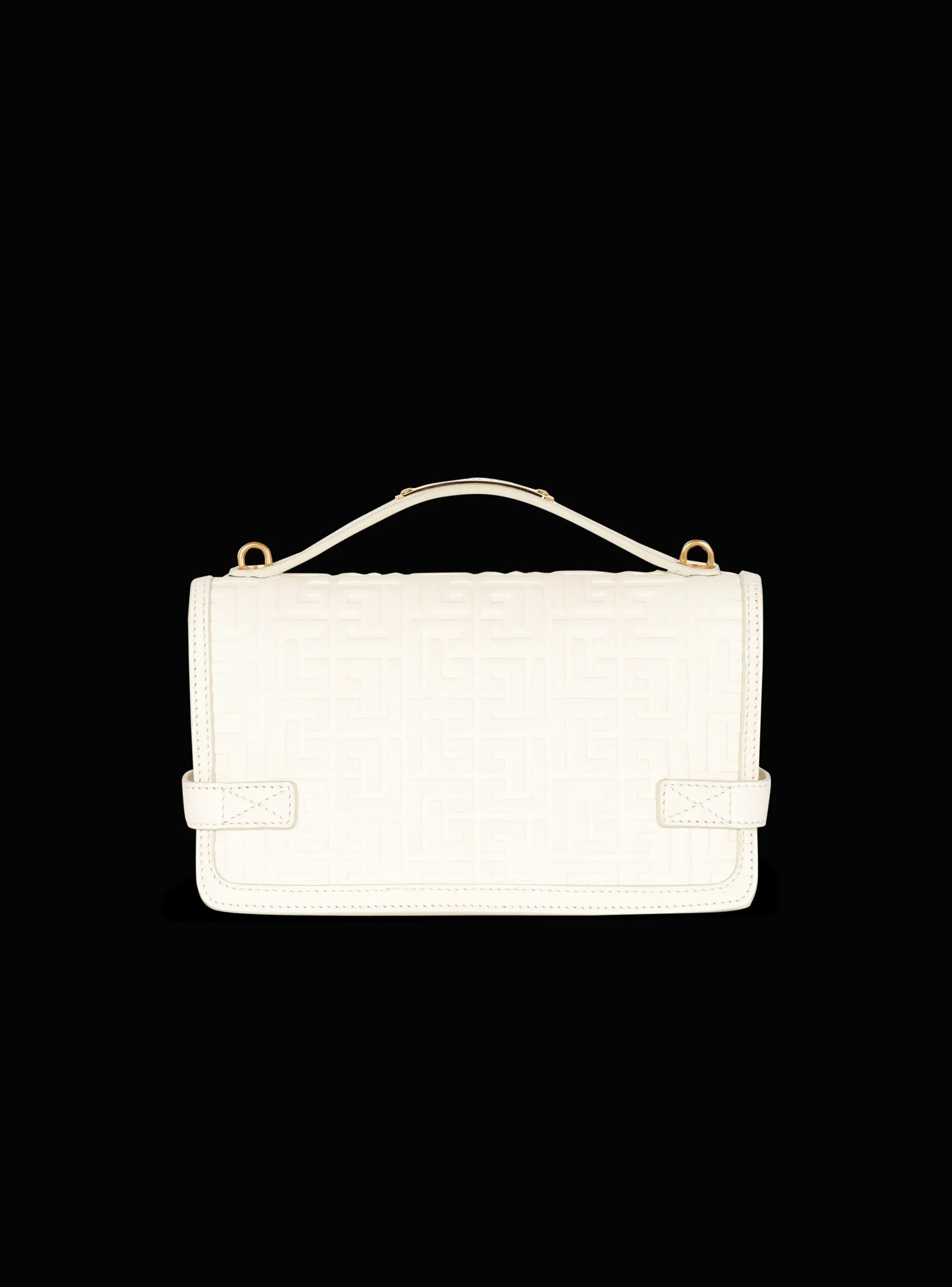 Women Balmain B-Buzz 24 Monogrammed Grained Leather Bag