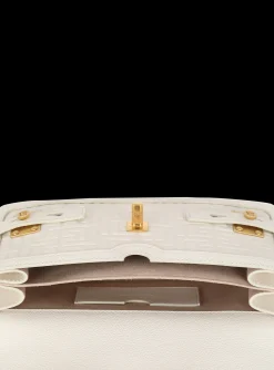 Women Balmain B-Buzz 24 Monogrammed Grained Leather Bag