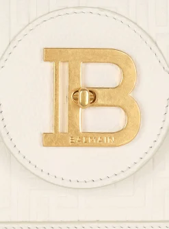 Women Balmain B-Buzz 24 Monogrammed Grained Leather Bag