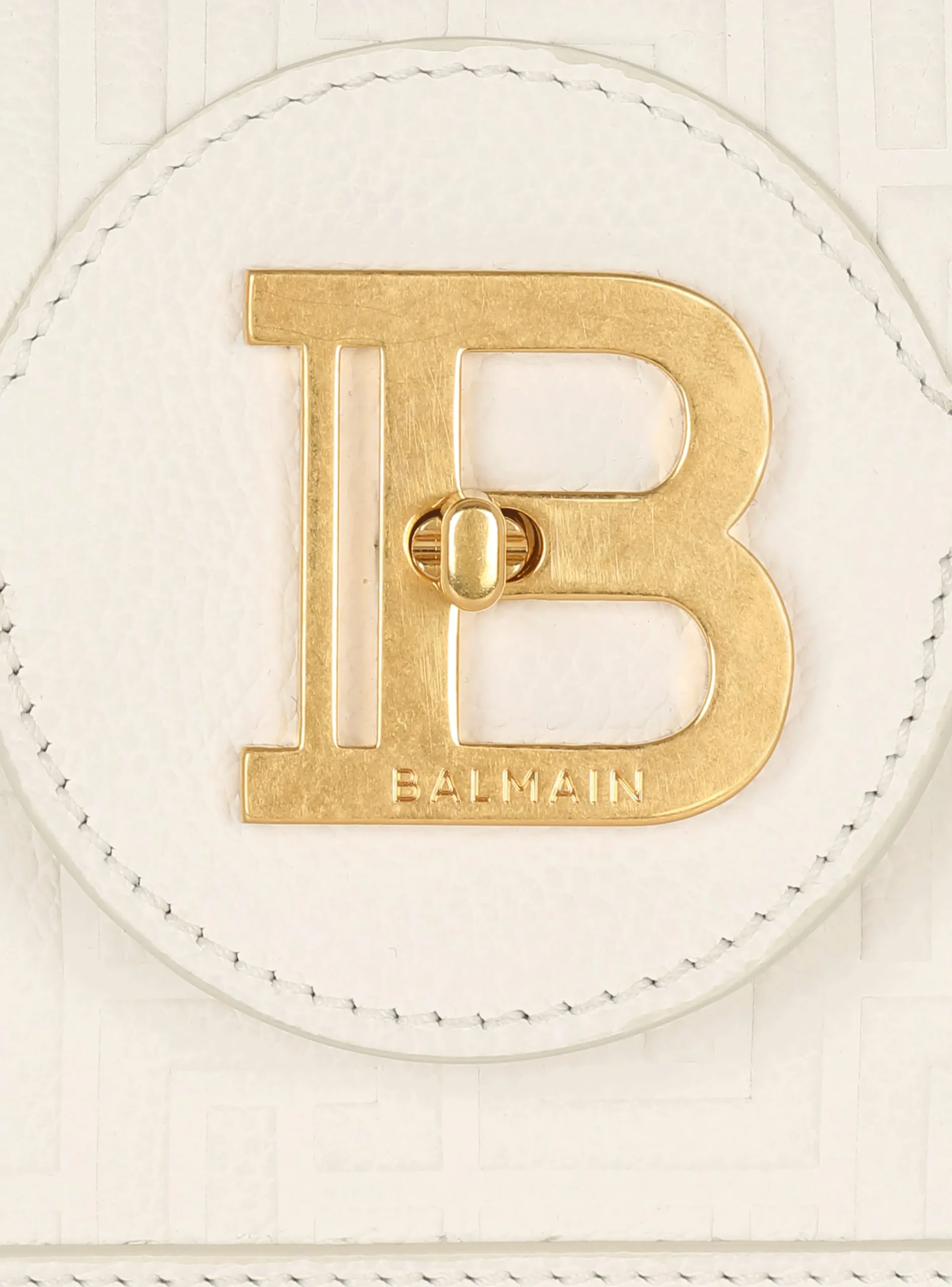 Women Balmain B-Buzz 24 Monogrammed Grained Leather Bag