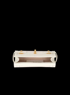 Women Balmain B-Buzz 23 Monogrammed Grained Leather Clutch