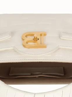 Women Balmain B-Buzz 22 Monogrammed Top-handle Bag In Grained Leather