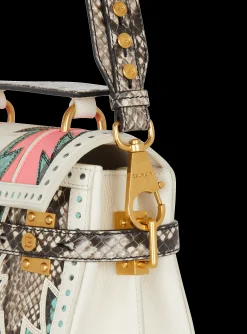 Women Balmain B-Buzz 23 Patchwork Leather Bag