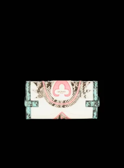 Women Balmain B-Buzz 23 Pouch Patchwork Leather Clutch