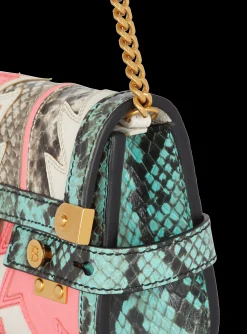 Women Balmain B-Buzz 23 Pouch Patchwork Leather Clutch