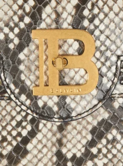 Women Balmain B-Buzz 23 Snakeskin-effect Leather Bag