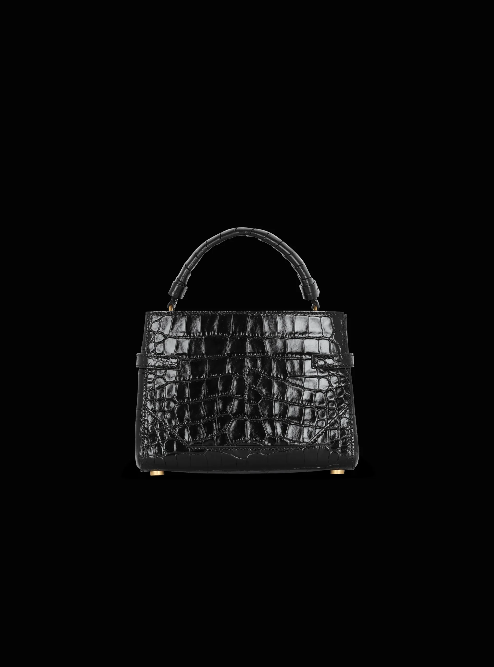 Women Balmain B-Buzz 22 Top-handle Bag In Crocodile-print Leather