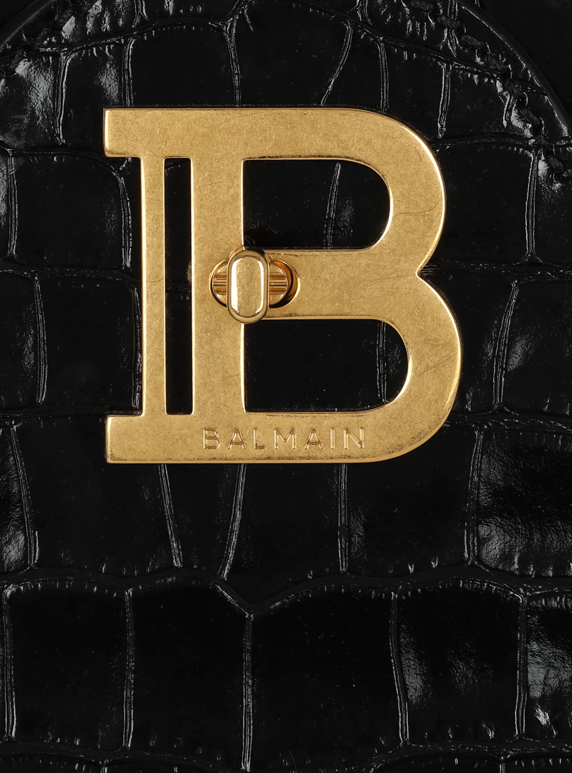 Women Balmain B-Buzz 22 Top-handle Bag In Crocodile-print Leather