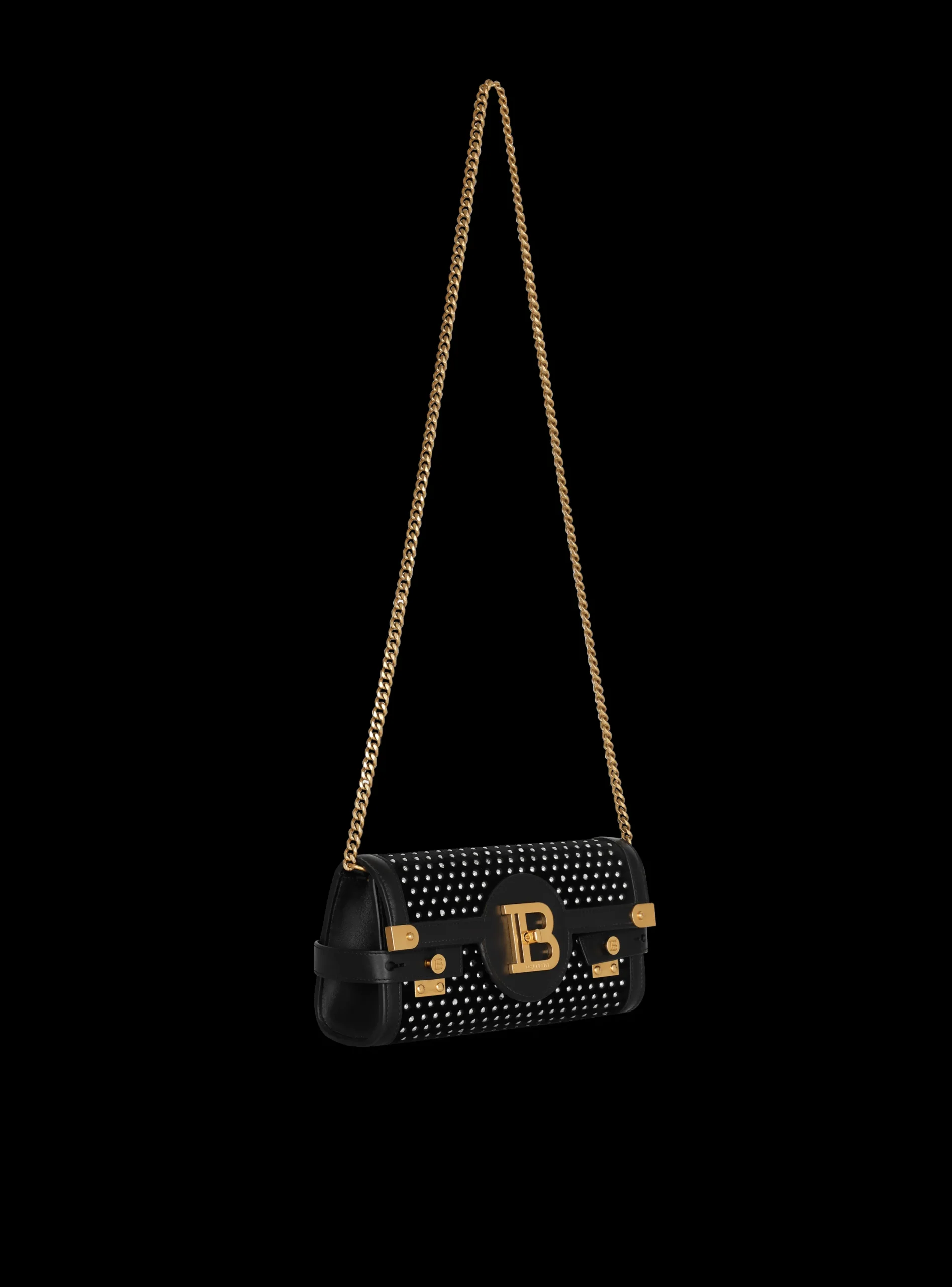 Women Balmain B-Buzz 23 Velvet And Crystal Clutch
