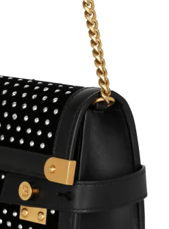 Women Balmain B-Buzz 23 Velvet And Crystal Clutch