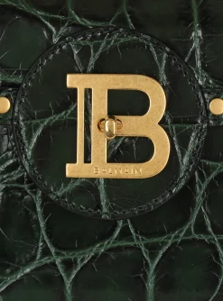 Women Balmain B-Buzz Dynasty Bag In Crocodile-print Leather