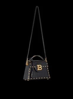 Women Balmain B-Buzz Dynasty Bag In Crocodile-print Leather