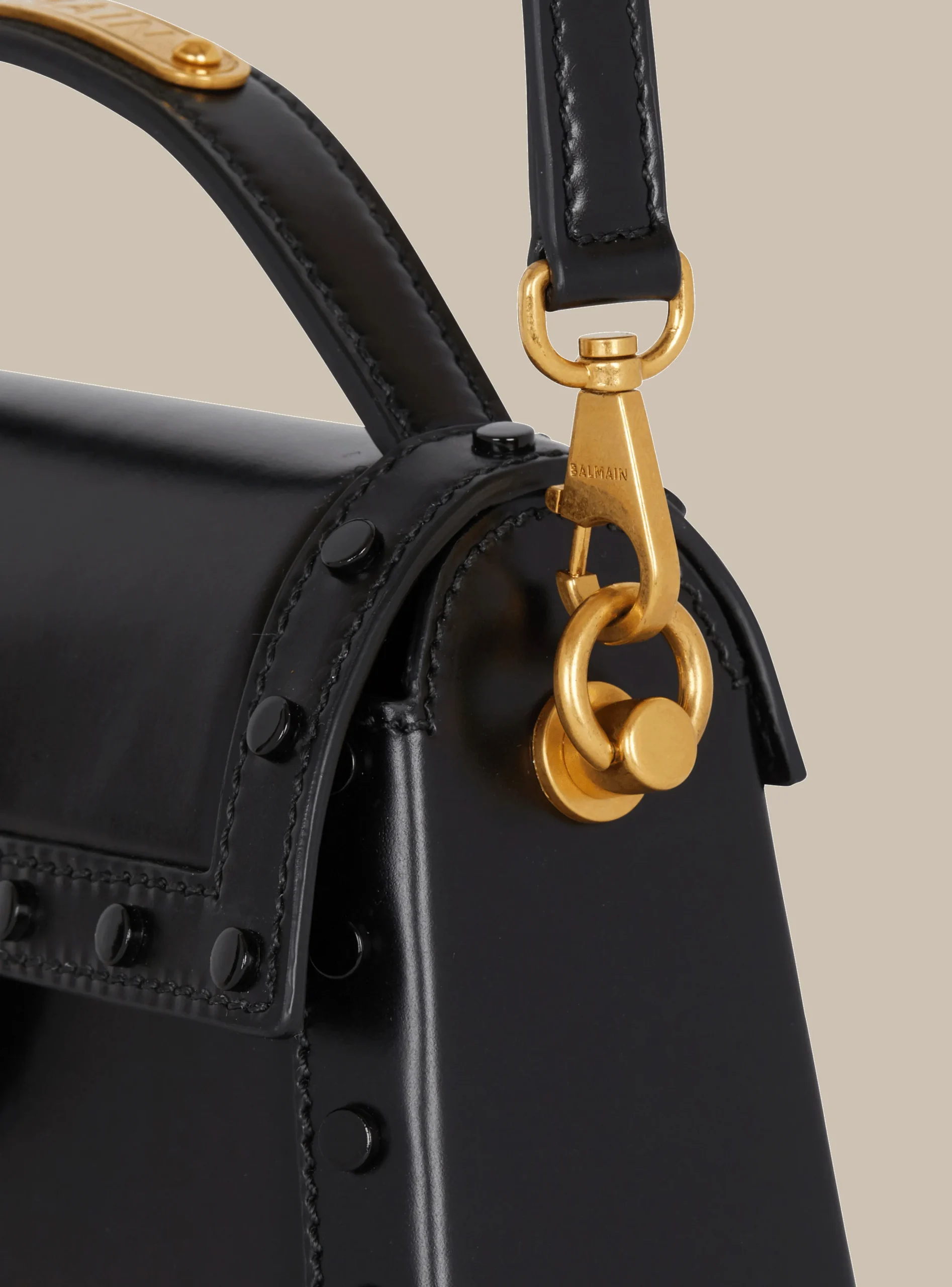 Women Balmain B-Buzz Dynasty Bag In Glazed Leather