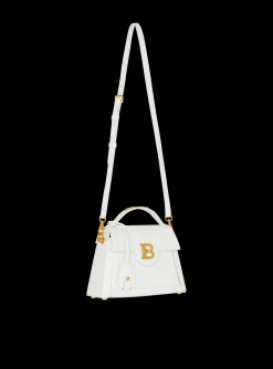 Women Balmain B-Buzz Dynasty Bag In Grid-embossed Calfskin