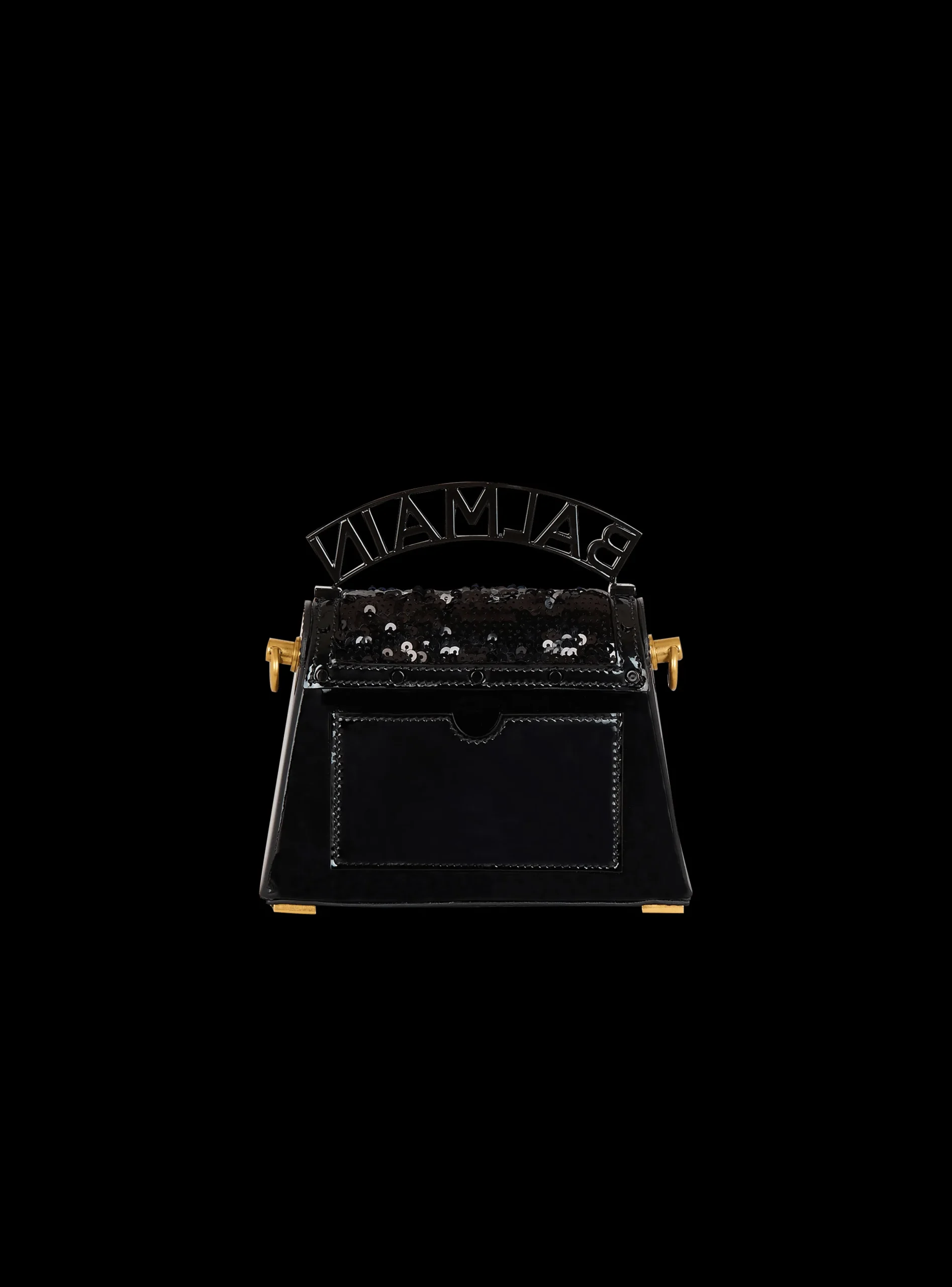 Women Balmain B-Buzz Dynasty Small Bag In Patent Leather And Sequins