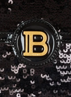 Women Balmain B-Buzz Dynasty Small Bag In Patent Leather And Sequins