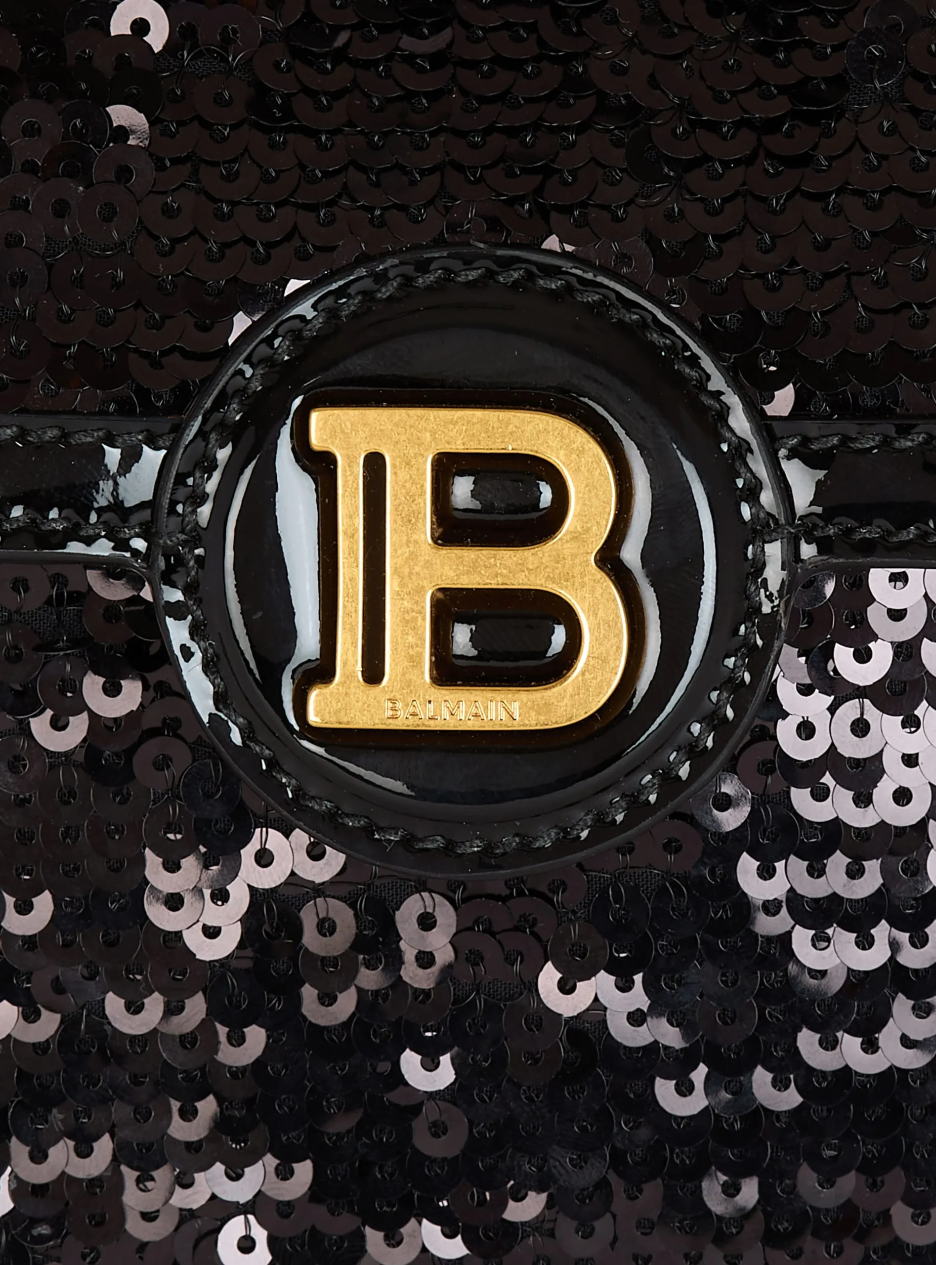 Women Balmain B-Buzz Dynasty Small Bag In Patent Leather And Sequins