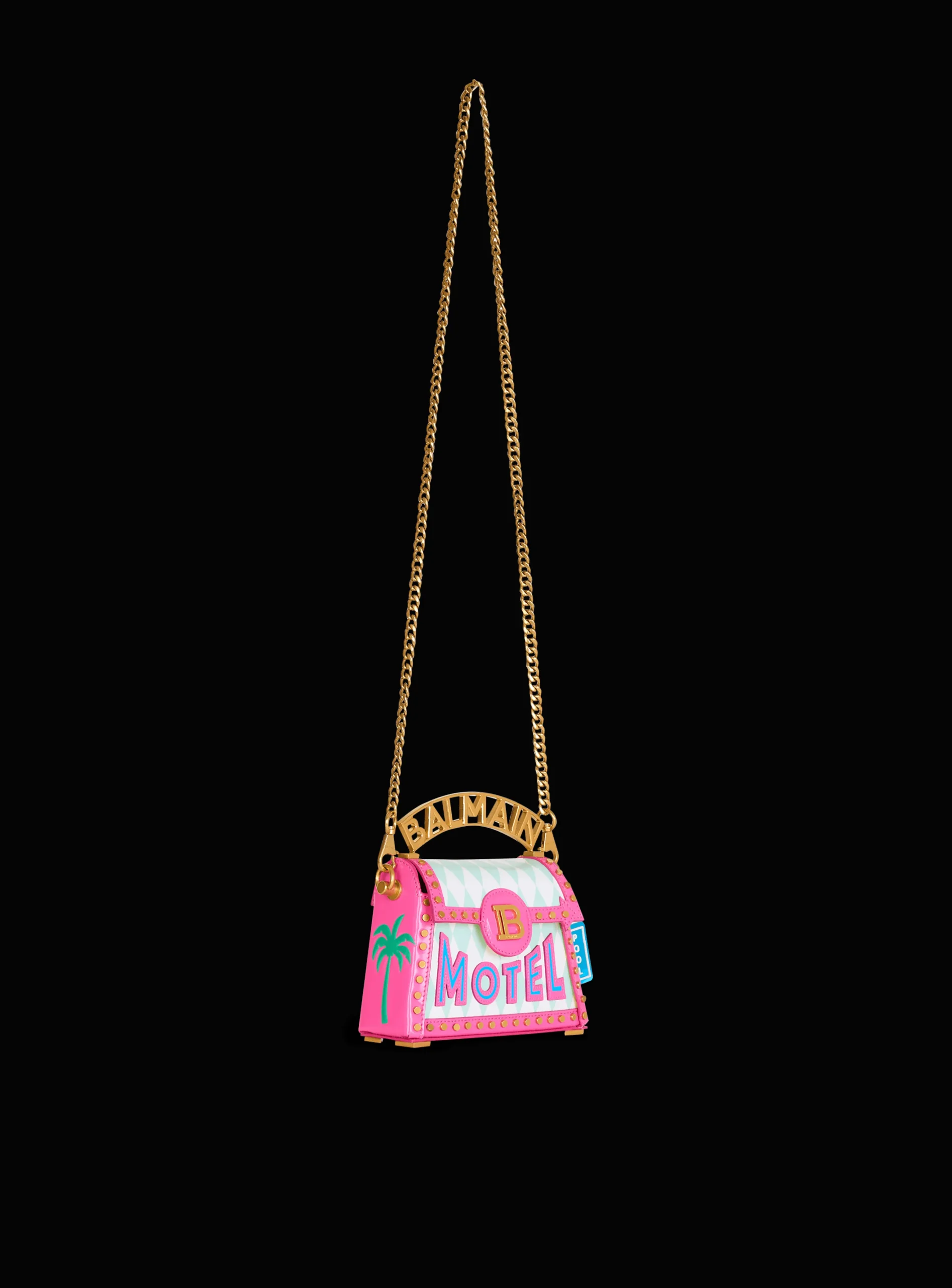Women Balmain B-Buzz Dynasty Small Bag In Printed Calfskin