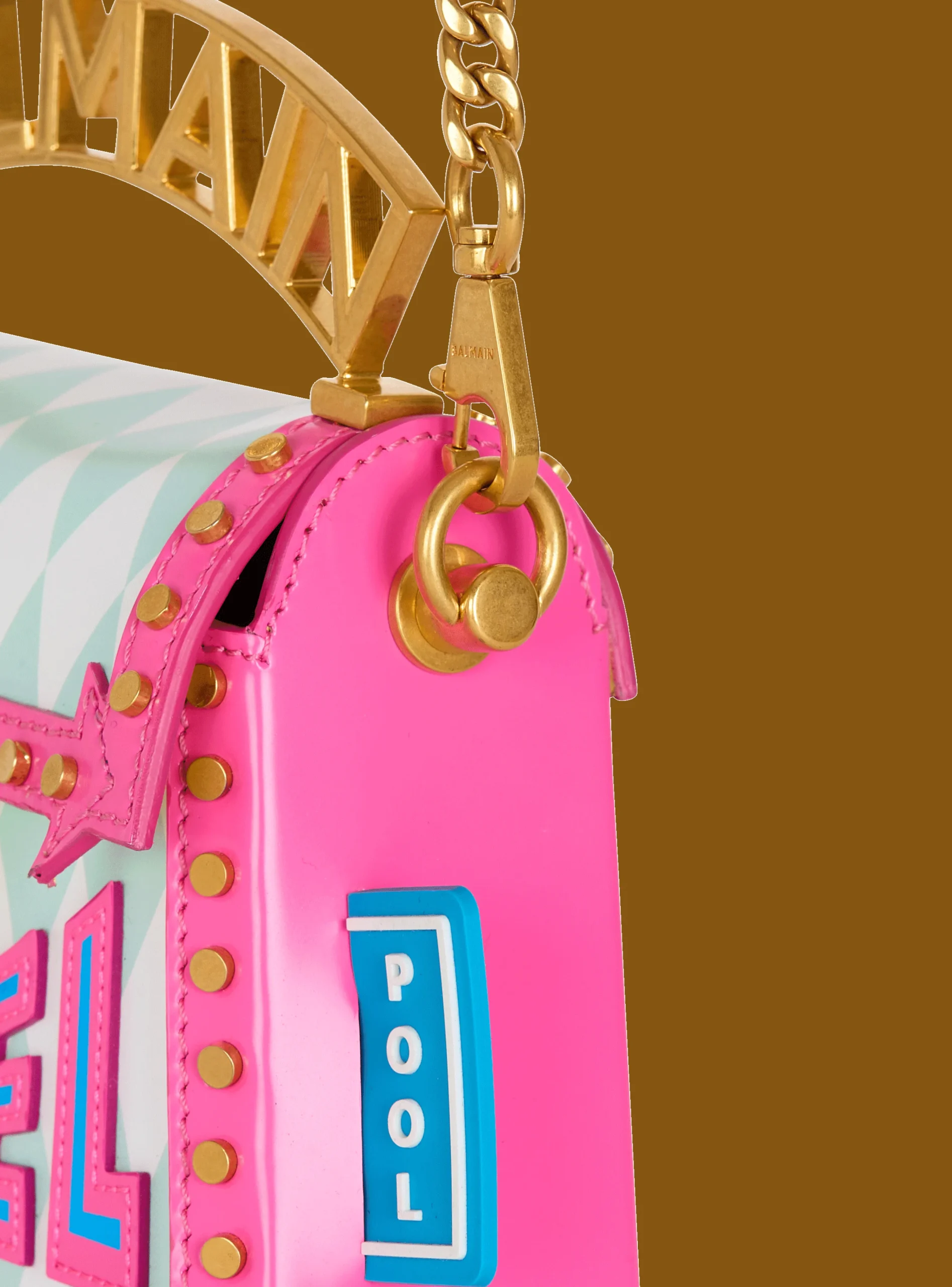 Women Balmain B-Buzz Dynasty Small Bag In Printed Calfskin