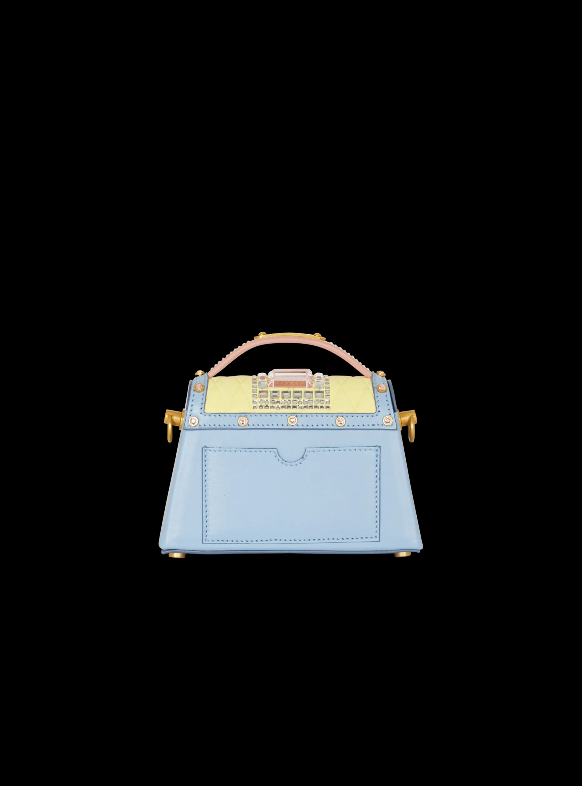 Women Balmain B-Buzz Dynasty Small Suede Bag With Embossed Grid Motif And Embroidery