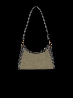 Women Balmain B-Buzz Hobo Bag In Leather And Canvas