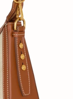Balmain B-Buzz Hobo Bag In Leather And Canvas